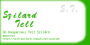 szilard tell business card